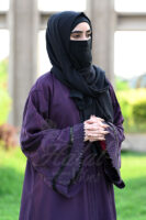 Ameerah Al Noor Abaya - Mettalic Eggplant