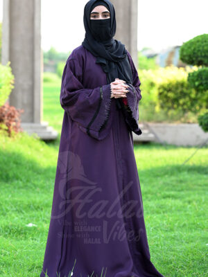 Ameerah Al Noor Abaya - Mettalic Eggplant