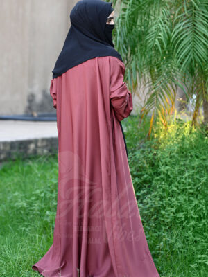 Aurora Bloom Abaya – Terracotta Glow back