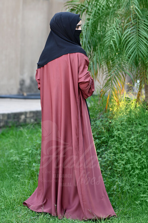 Aurora Bloom Abaya - Terracotta Glow