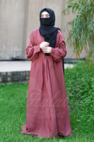 Aurora Bloom Abaya - Terracotta Glow