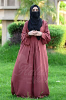Aurora Bloom Abaya - Terracotta Glow