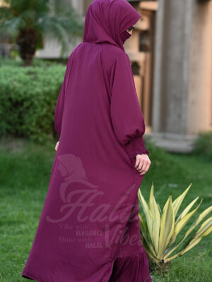 Jalilah Royale Abaya – Magnetic Violet back
