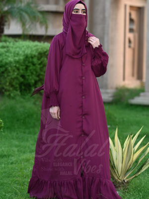Jalilah Royale Abaya - Magnetic Violet