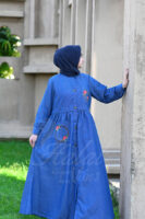 Azure Denim Dreams Abaya - Sapphire Denim