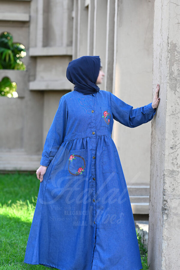 Azure Denim Dreams Abaya - Sapphire Denim