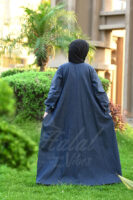 Denim Drape Abaya - Dark Horizon