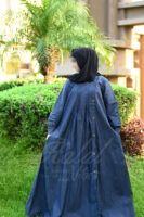 Denim Drape Abaya - Dark Horizon