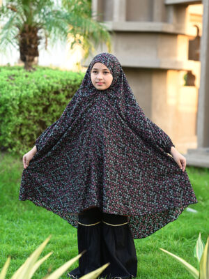 Entire Spiral Black Namaz Chaddar
