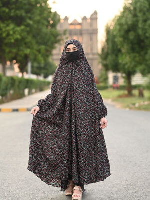 Entire Spiral Black Namaz Chaddar