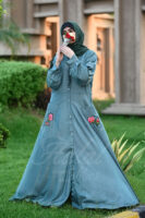 Faded Glamour Abaya - Olivine Oasis