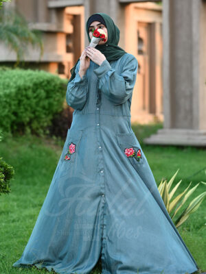 Faded Glamour Abaya - Olivine Oasis
