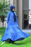 Ocean Breeze Abaya - Jeans Blue
