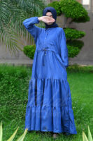 Ocean Breeze Abaya - Jeans Blue