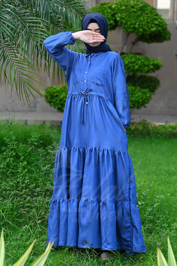 Ocean Breeze Abaya - Jeans Blue