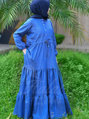 Ocean Breeze Abaya - Jeans Blue