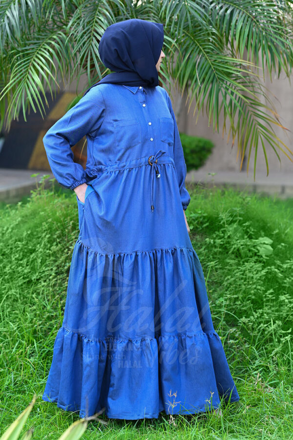 Ocean Breeze Abaya - Jeans Blue