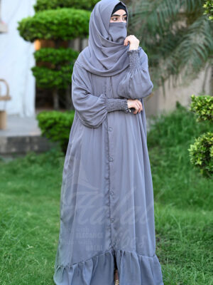 Jalilah Royale Abaya - Whisper Grey