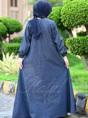 Morning Dew Abaya – Celestial Navy back