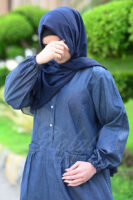 Morning Dew Abaya - Celestial Navy