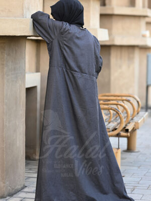 Morning Dew Abaya – Graphite back