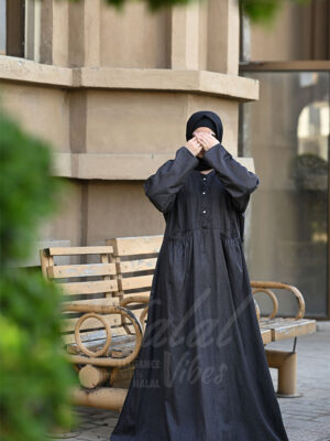 Morning Dew Abaya - Graphite