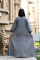 Morning Dew Abaya - Slivery Grey