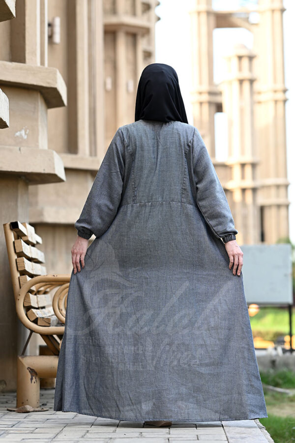 Morning Dew Abaya - Slivery Grey
