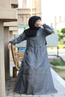 Morning Dew Abaya - Slivery Grey