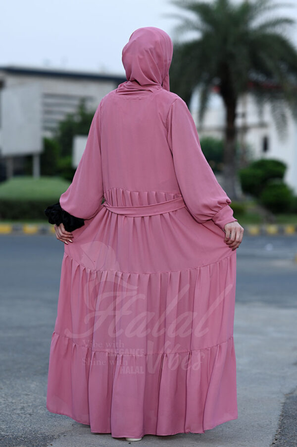 Nuraan Noir Abaya - Pink