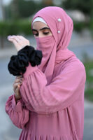 Nuraan Noir Abaya - Pink