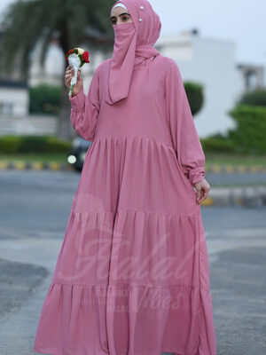 Nuraan Noir Abaya - Pink