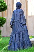 Ocean Breeze Abaya - Sapphire Night side