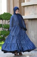 Ocean Breeze Abaya - Sapphire Night side