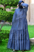 Ocean Breeze Abaya - Sapphire Night side