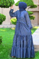 Ocean Breeze Abaya - Sapphire Night side
