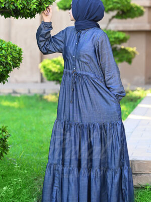 Ocean Breeze Abaya - Sapphire Night side
