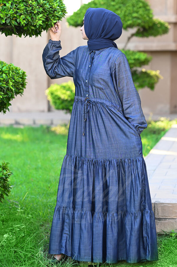 Ocean Breeze Abaya - Sapphire Night side