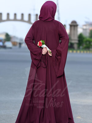 Velvet Vibes Abaya – Blackberry wine back