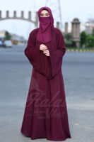 Velvet Vibes Abaya - Blackberry Wine
