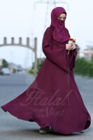 Velvet Vibes Abaya - Blackberry Wine