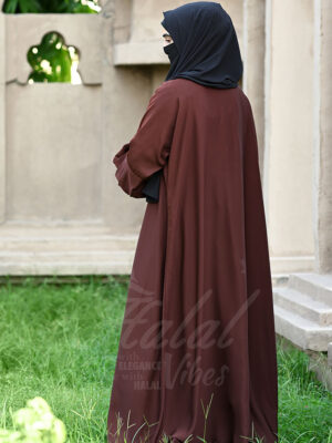 Velvet Vibes Abaya – Burgundy back