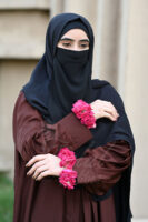 Velvet Vibes Abaya - Burgundy