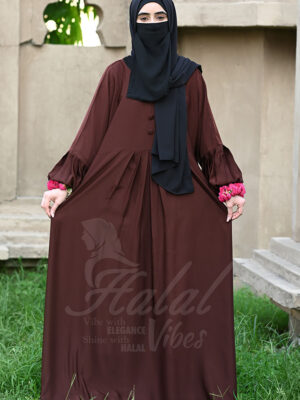 Velvet Vibes Abaya - Burgundy