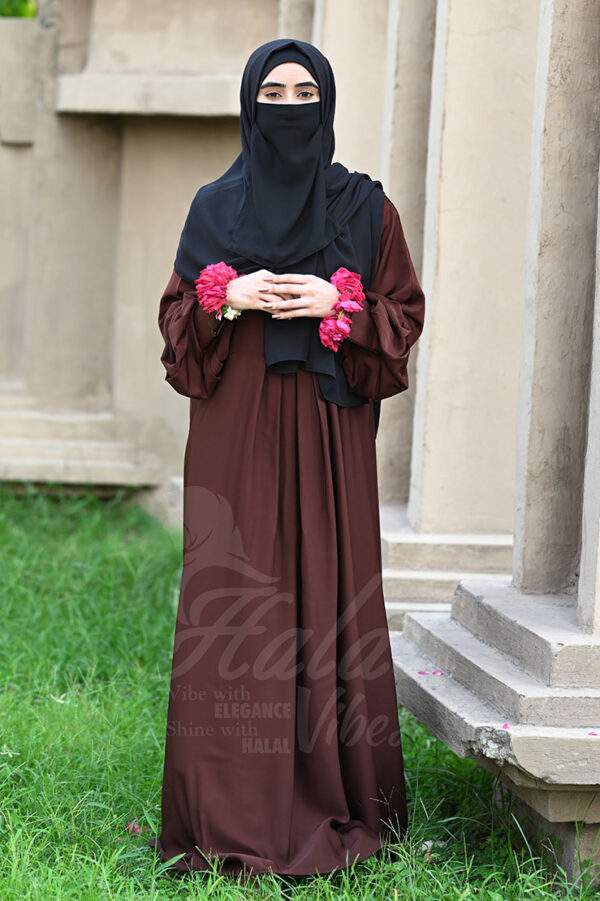 Velvet Vibes Abaya - Burgundy